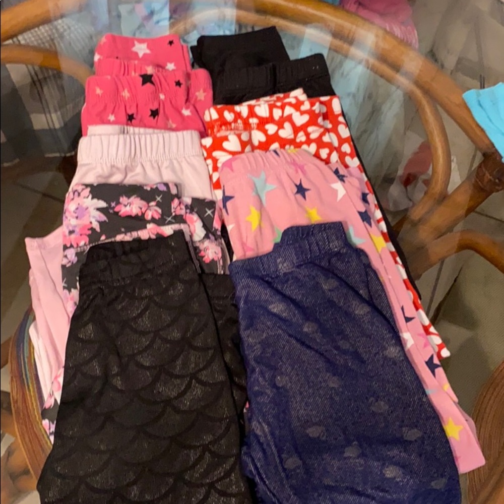 Girls Bundle of Leggings 8 pairs Size 6-6X
